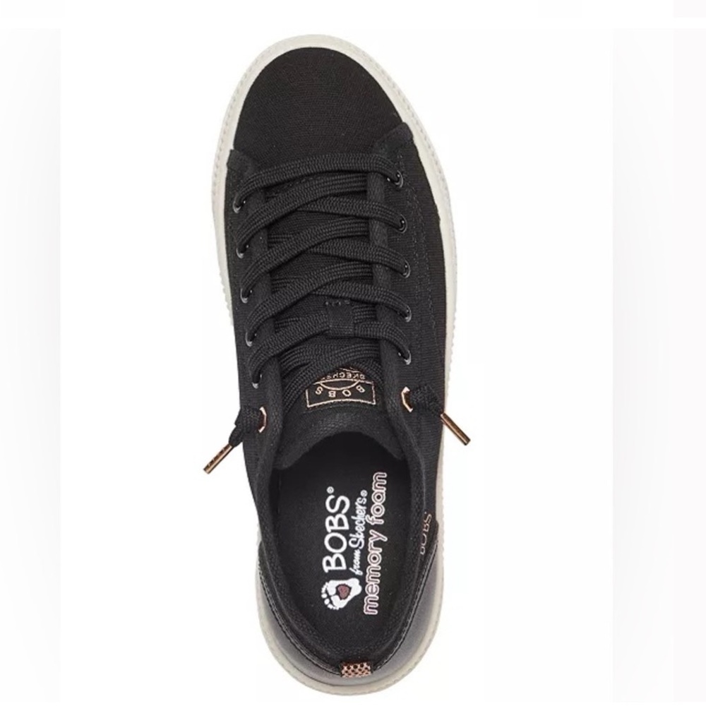 SKECHERS BLACK PLATFORM CASUAL SNEAKER - Picture 5 of 7